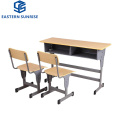 Height Adjustable School Furniture Student Double Seat School Desk and Chair